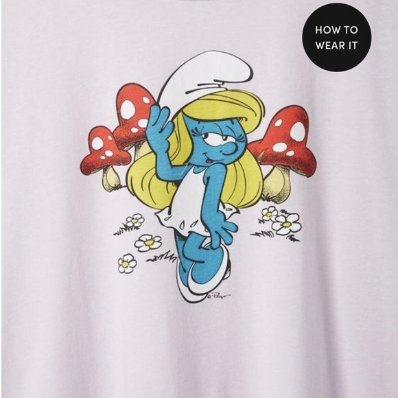 Torrid Smurfette Classic Fit Cotton Crew Seam Tee plus size 1x - Picture 4 of 11